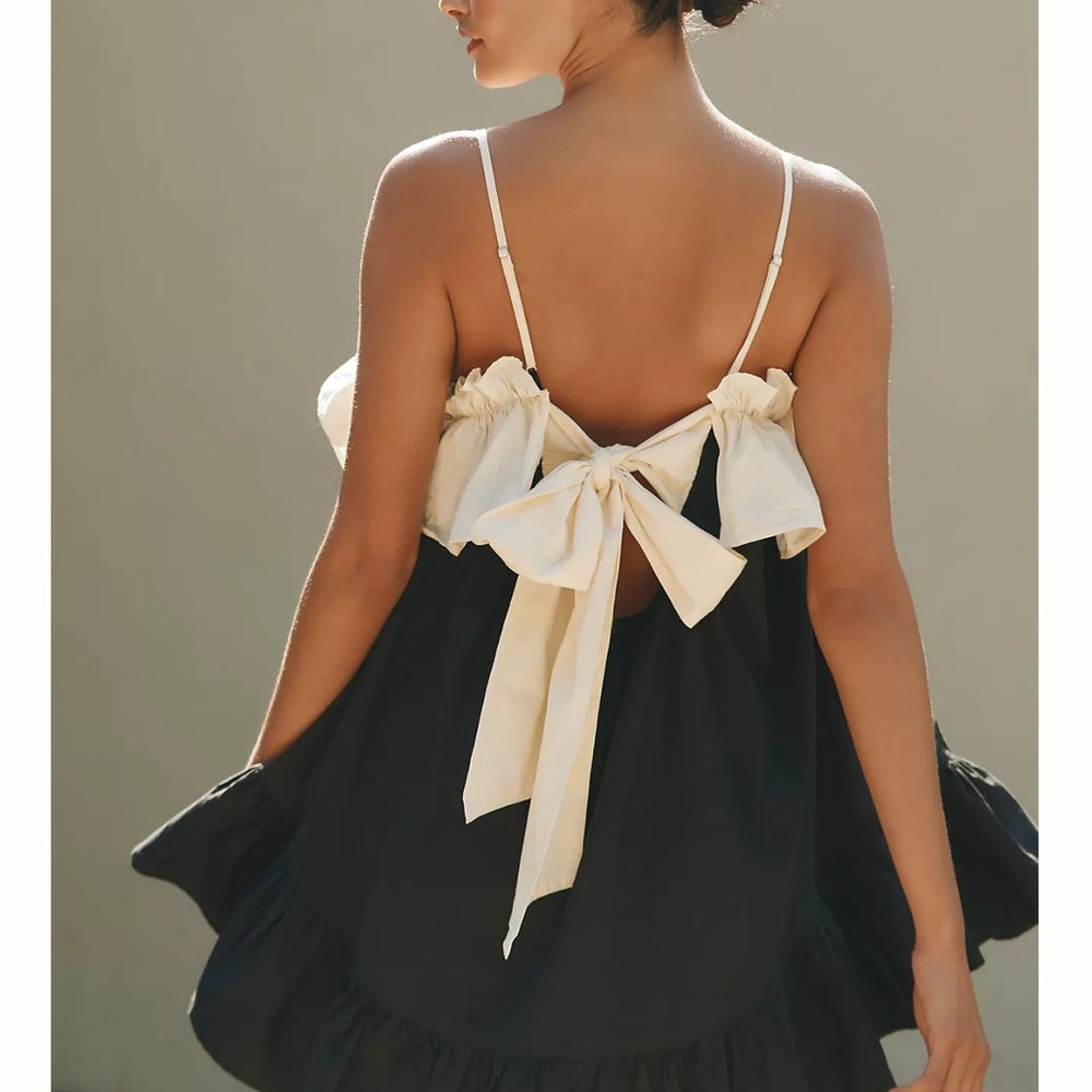 Anthropologie Black and White Ruffle Dress - Picture 2 of 6
